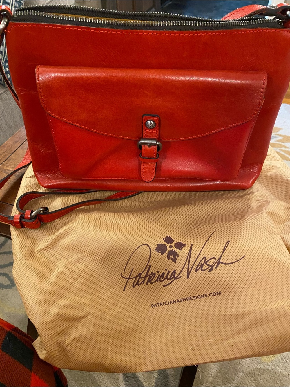 Patricia Nash Red Leather Crossbody Bag with dust bag